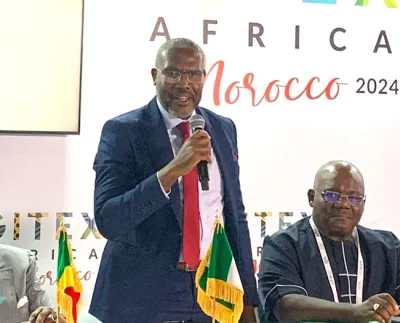 ATCON President Tony Izuagbe Emoekpere making a presentation at GITEX 2024