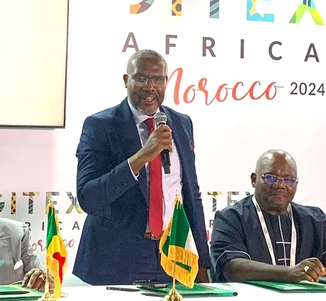 ATCON President Tony Izuagbe Emoekpere making a presentation at GITEX 2024