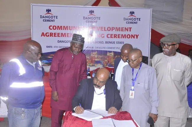 Dangote Cement and Communities Sign Landmark Development Pact