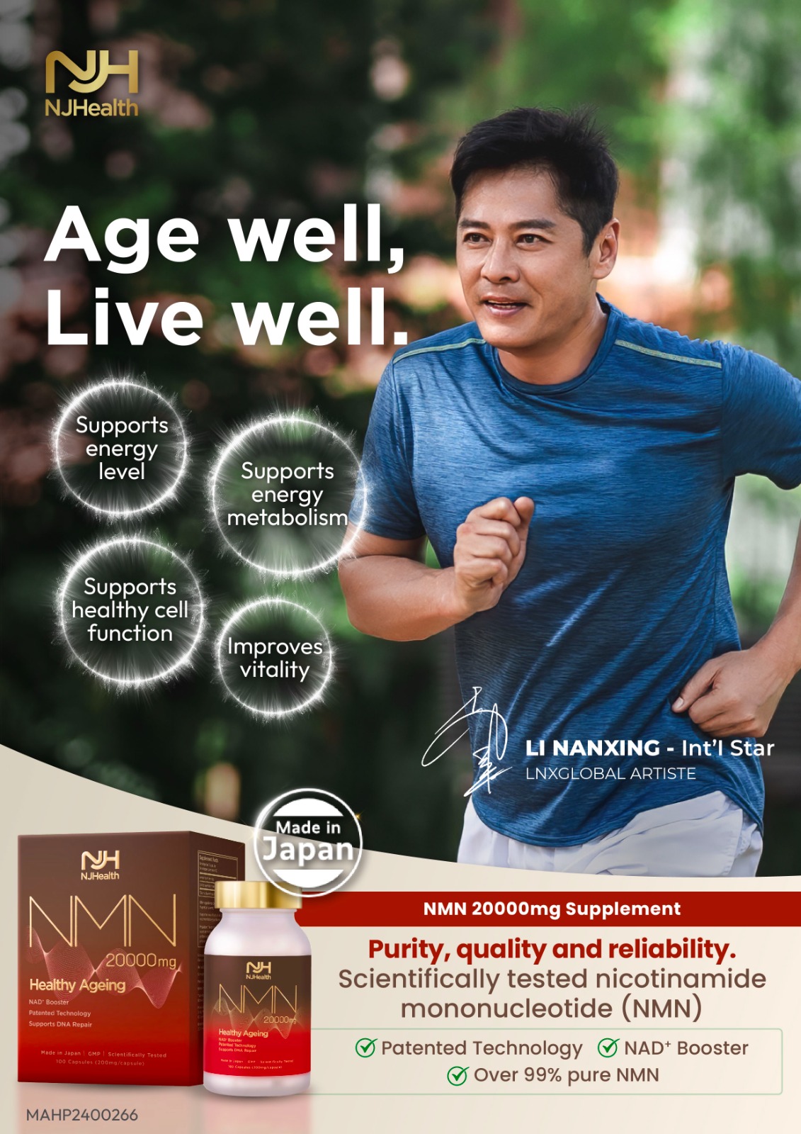 NJHealth NMN Ambassador Li Nan Xing Advocates Healthy Ageing