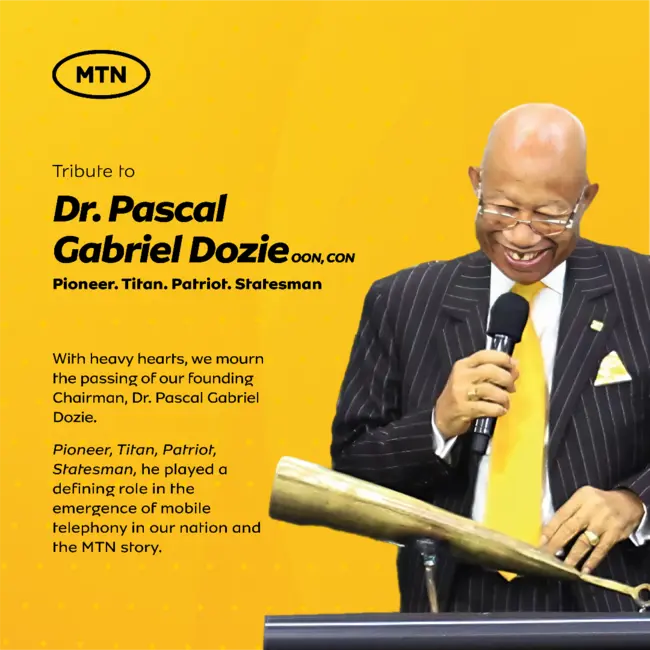 MTN Nigeria Pays Glorious Tribute to Dr. Pascal Gabriel Dozie, Says ‘He was Our Pioneer Salesman’