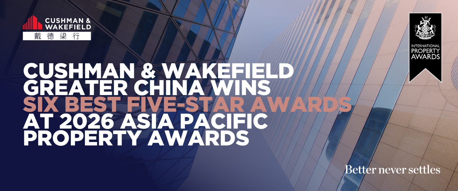 Cushman & Wakefield Greater China Wins Six Best Five-Star Awards at 2026 Asia Pacific Property Awards