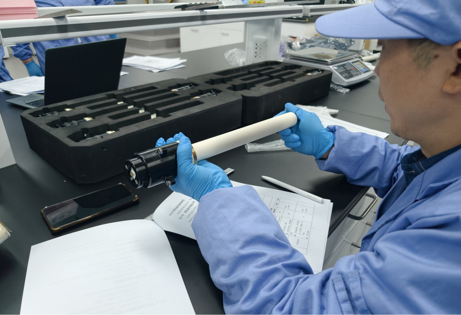 Researchers conducting project experiments