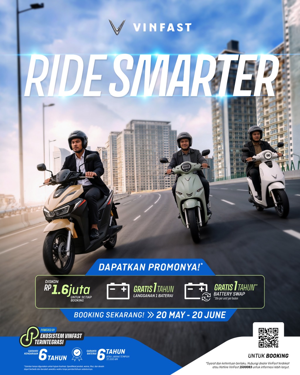 Vinfast Officially Launches Early Booking Program for Three Battery-Swapping E-Motorcycle Models in Indonesia